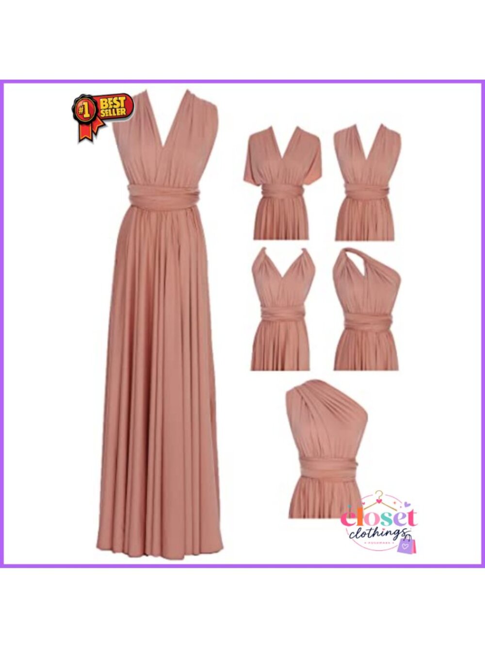 Convertible Wrap Maxi Dress Multi Way Party Wedding Bridesmaid